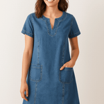 Marina™ | Vestido de Ganga Macio - | Benedita Lisboa