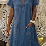 Marina™ | Vestido de Ganga Macio - | Benedita Lisboa