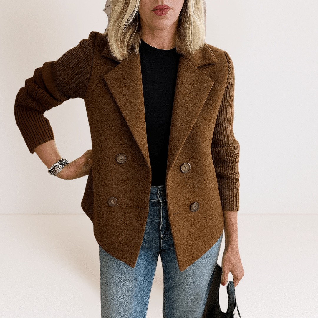 Marta™ | Casaco Elegante Com Mangas em Malha - | Benedita Lisboa