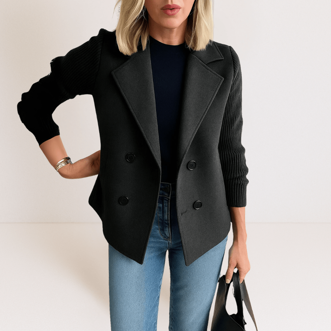 Marta™ | Casaco Elegante Com Mangas em Malha - | Benedita Lisboa