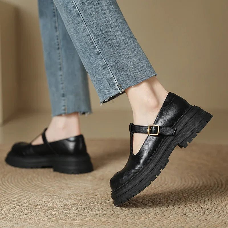 Mary Janes | Sapato Elegante em Couro - | Benedita Lisboa