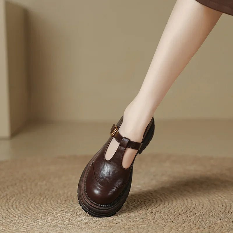 Mary Janes | Sapato Elegante em Couro - | Benedita Lisboa