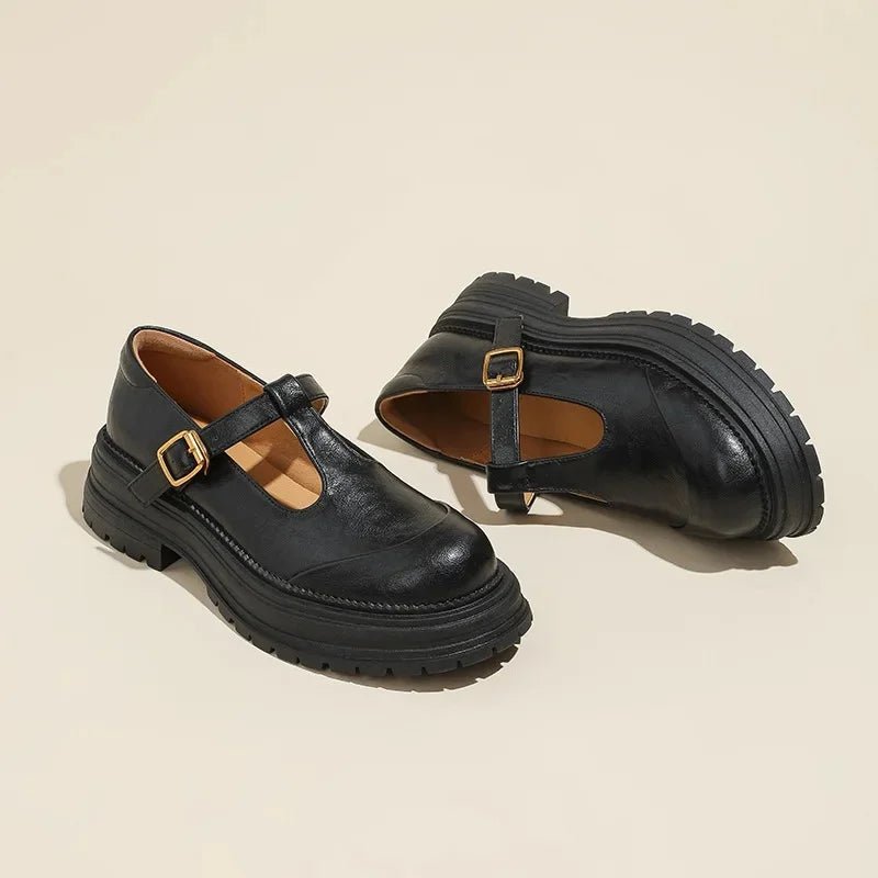 Mary Janes | Sapato Elegante em Couro - | Benedita Lisboa