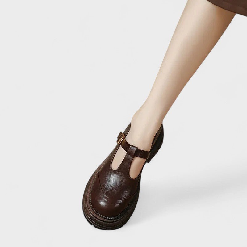 Mary Janes | Sapato Elegante em Couro - | Benedita Lisboa