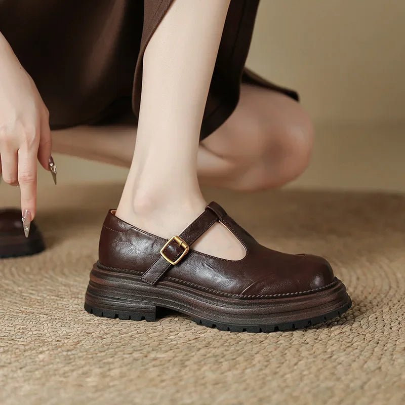 Mary Janes | Sapato Elegante em Couro - | Benedita Lisboa