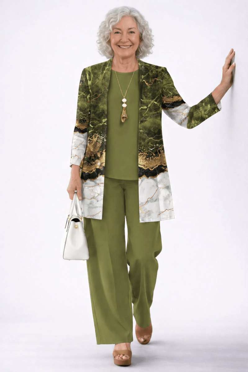 Matilde™ | Conjunto de 3 Peças Verde Azeitona - | Benedita Lisboa