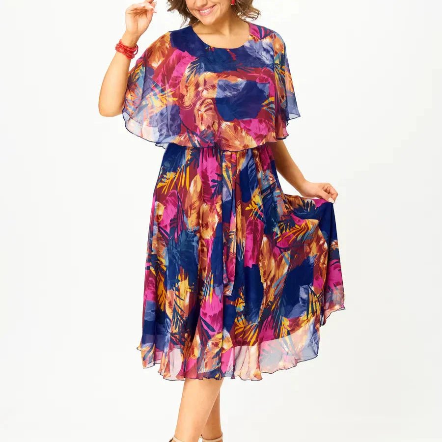 MATILDE™ | VESTIDO DE CHIFFON CONFORTÁVEL TAMANHO GRANDE - DRESSES | Benedita Lisboa