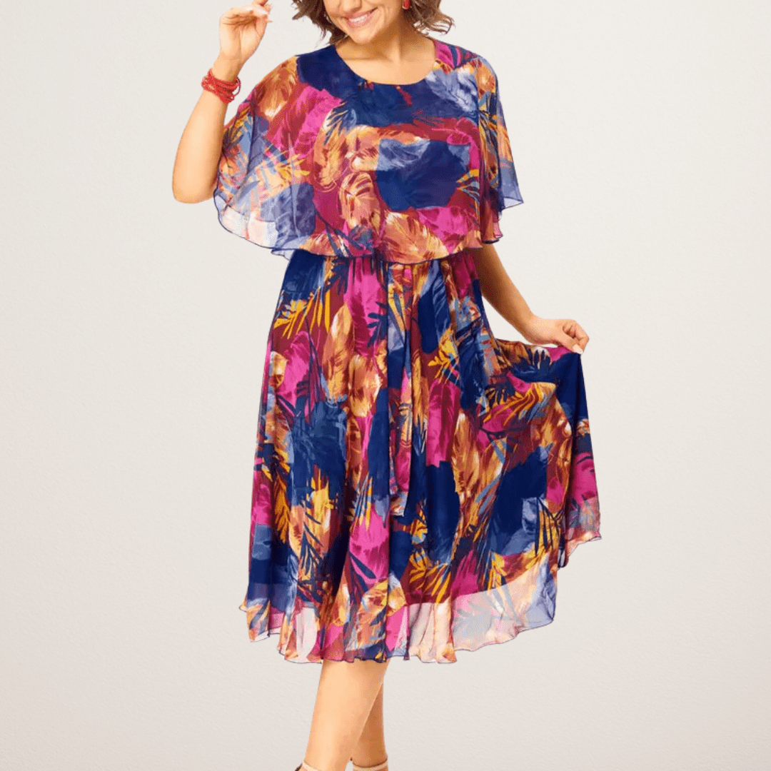 MATILDE™ | VESTIDO DE CHIFFON CONFORTÁVEL TAMANHO GRANDE - DRESSES | Benedita Lisboa