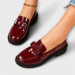 Mocassins Femininos Pretos em Verniz com Laço - | Benedita Lisboa