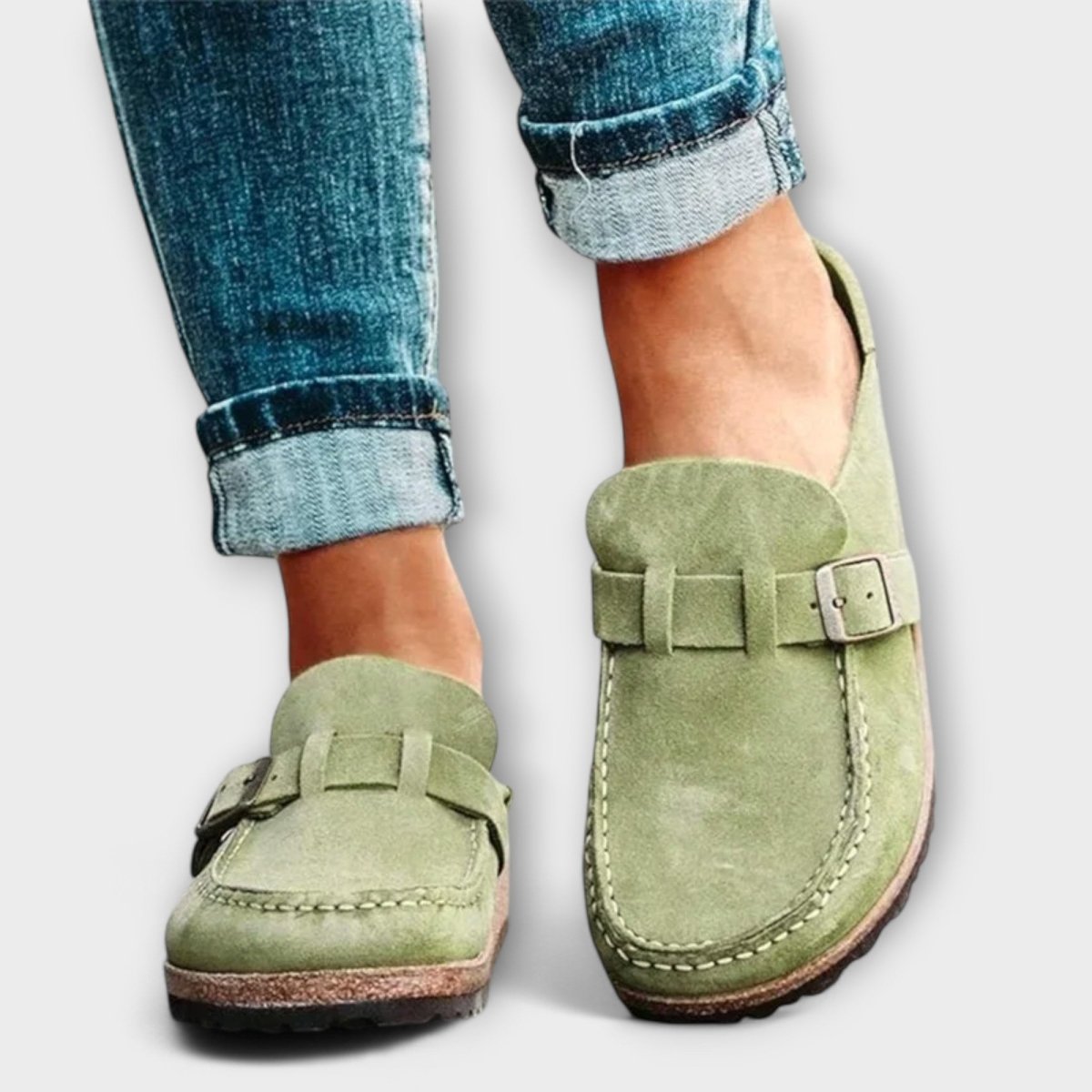 Mocassins Ortópedicos Femininos com Fecho Decorativo - | Benedita Lisboa