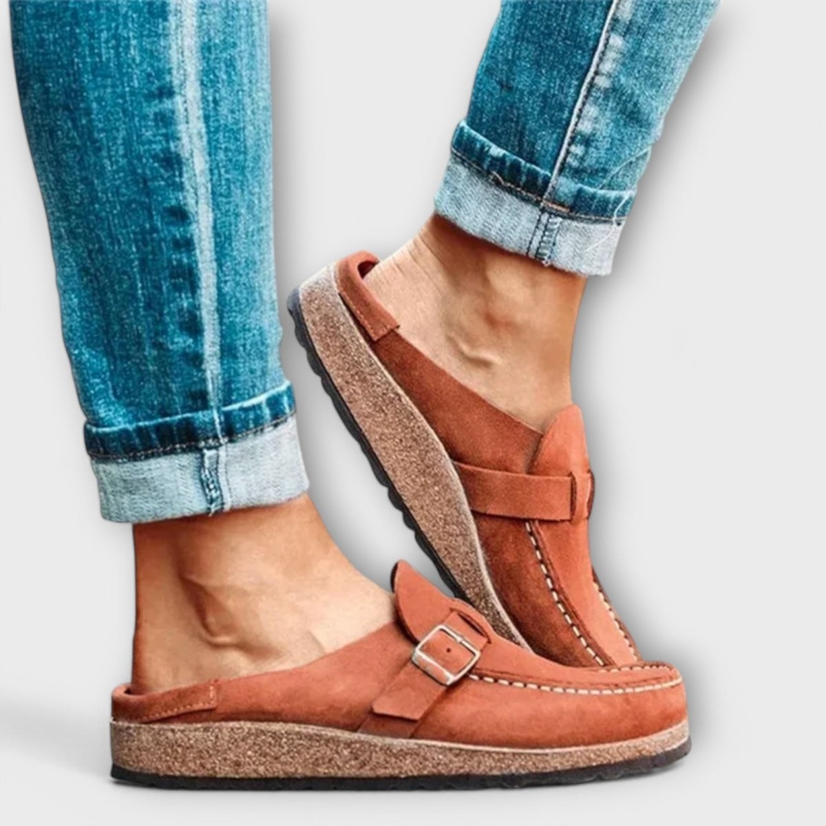 Mocassins Ortópedicos Femininos com Fecho Decorativo - | Benedita Lisboa