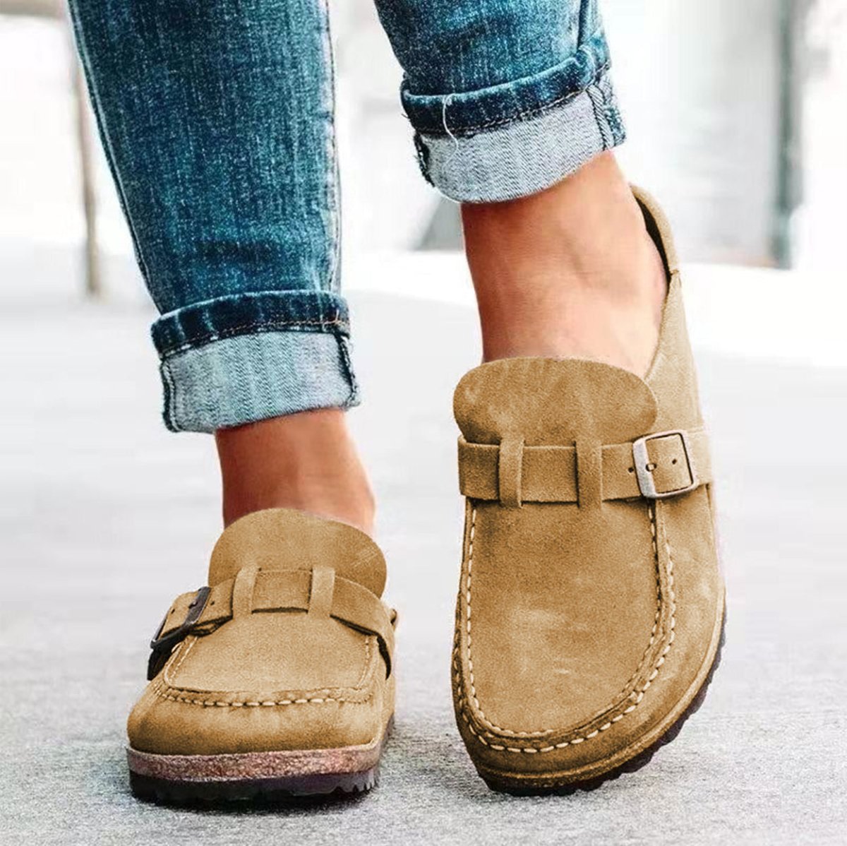 Mocassins Ortópedicos Femininos com Fecho Decorativo - | Benedita Lisboa