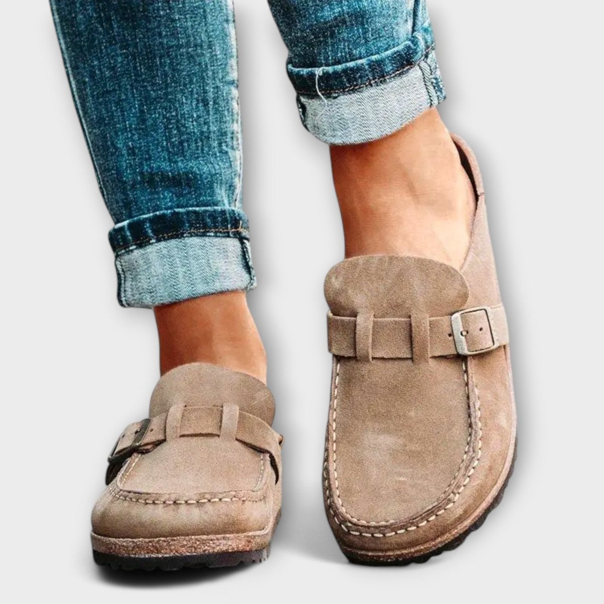 Mocassins Ortópedicos Femininos com Fecho Decorativo - | Benedita Lisboa