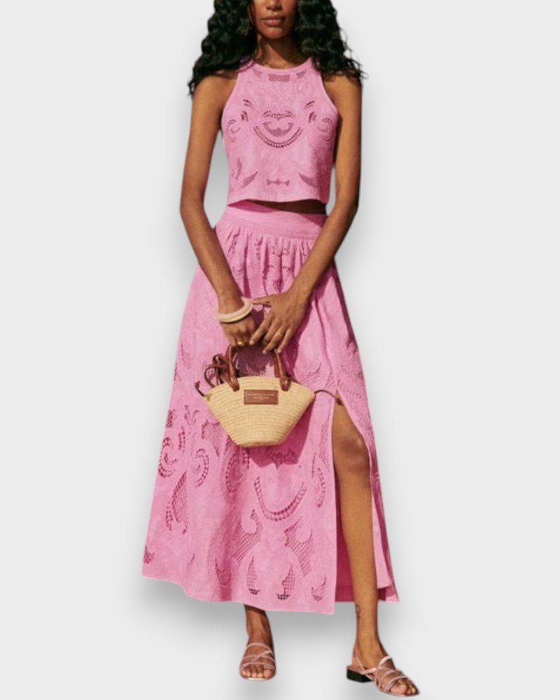 Moise™ | Conjunto Rosa em Renda - | Benedita Lisboa
