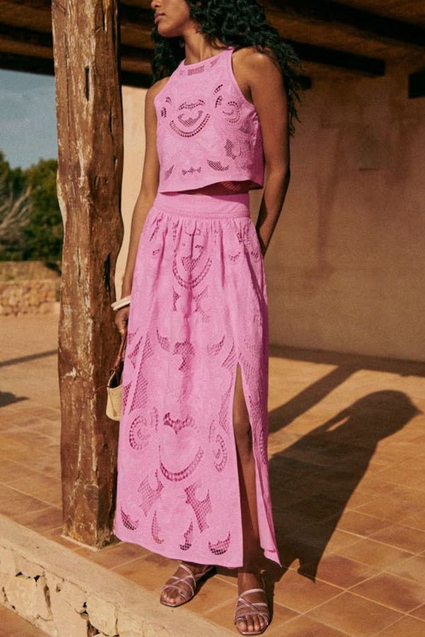 Moise™ | Conjunto Rosa em Renda - | Benedita Lisboa