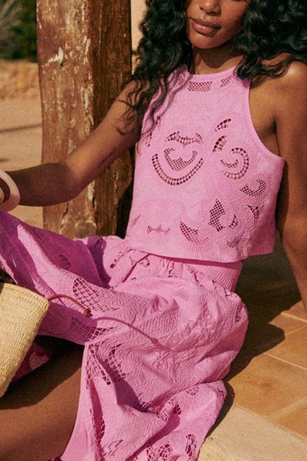 Moise™ | Conjunto Rosa em Renda - | Benedita Lisboa