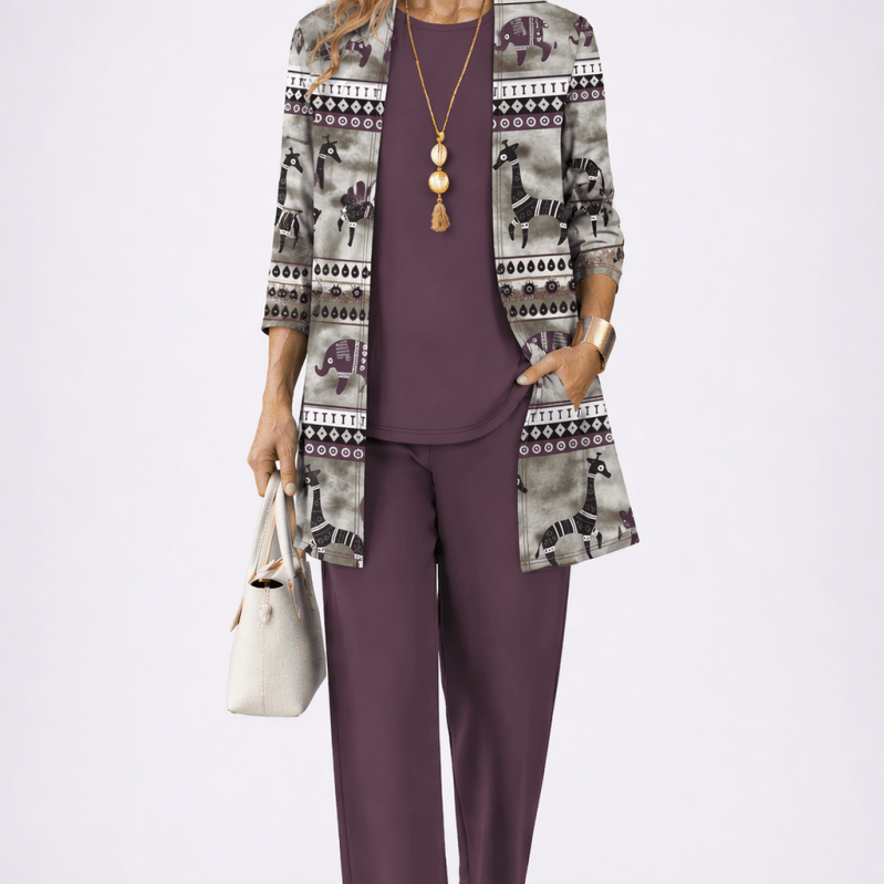 Mónica™ | Conjunto de 3 Peças Roxo Ameixa - | Benedita Lisboa