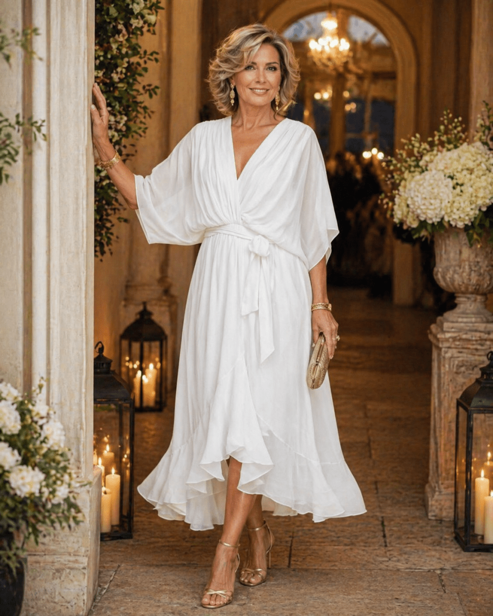Mónica™ | Vestido Glamour Decote V - Dress | Benedita Lisboa