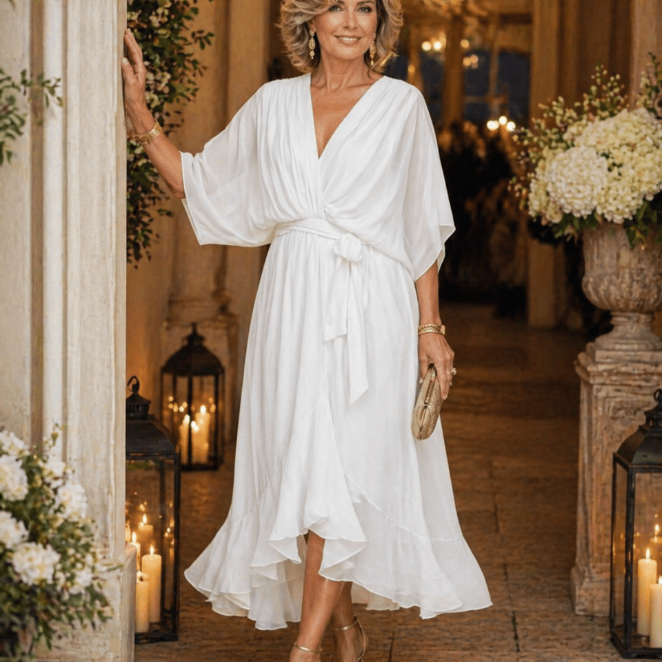 Mónica™ | Vestido Glamour Decote V - Dress | Benedita Lisboa