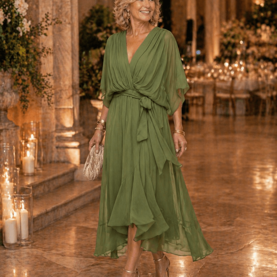 Mónica™ | Vestido Glamour Decote V - Dress | Benedita Lisboa