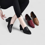 Olene™ | Sapatos de Salto em Pele Vegan com Bordado Suave - | Benedita Lisboa