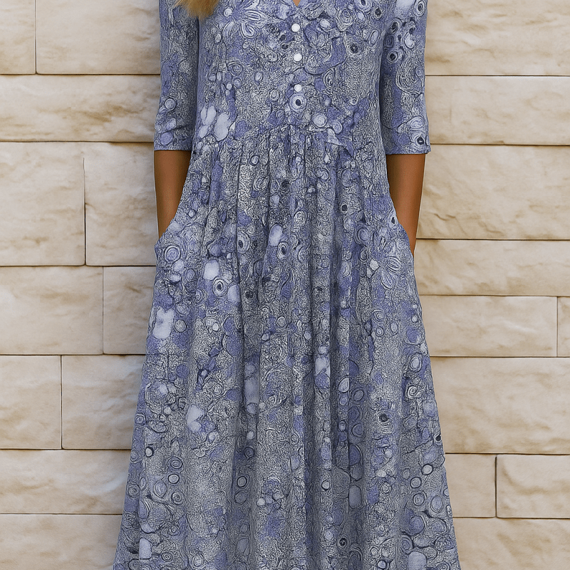 OLIVIA™ | VESTIDO ELEGANTE COM DECOTE EM V - | Benedita Lisboa