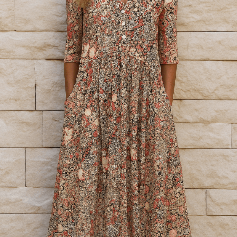 OLIVIA™ | VESTIDO ELEGANTE COM DECOTE EM V - | Benedita Lisboa