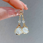 Opaça Lumina | Brincos Ouro Opala Branco - | Benedita Lisboa