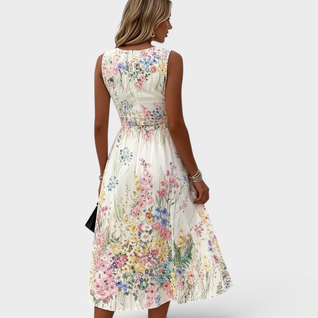 Paige – Vestido Midi Floral Sem Mangas - DRESS | Benedita Lisboa