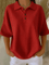 Peggie™ | Blusa Polo Waffle Confortável - Blouse | Benedita Lisboa