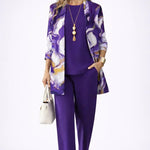 Rafaela™ | Conjunto de 3 Peças Roxo e Branco - | Benedita Lisboa