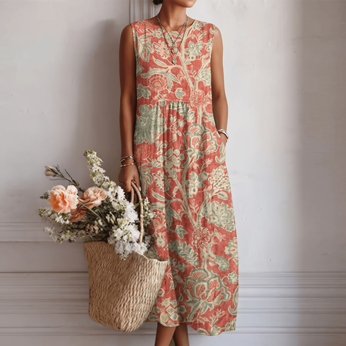 Raquel™ | Vestido Midi para o Dia a Dia - Vestido | Benedita Lisboa