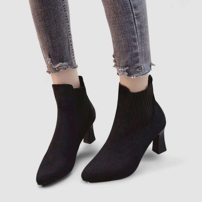 Rita™ | Botas com plataforma em camurça - | Benedita Lisboa