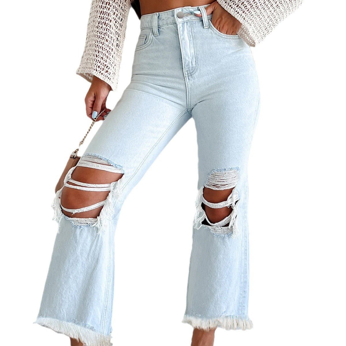 Rita™ | Jeans Rasgadas Soltas Fashion - 0 | Benedita Lisboa