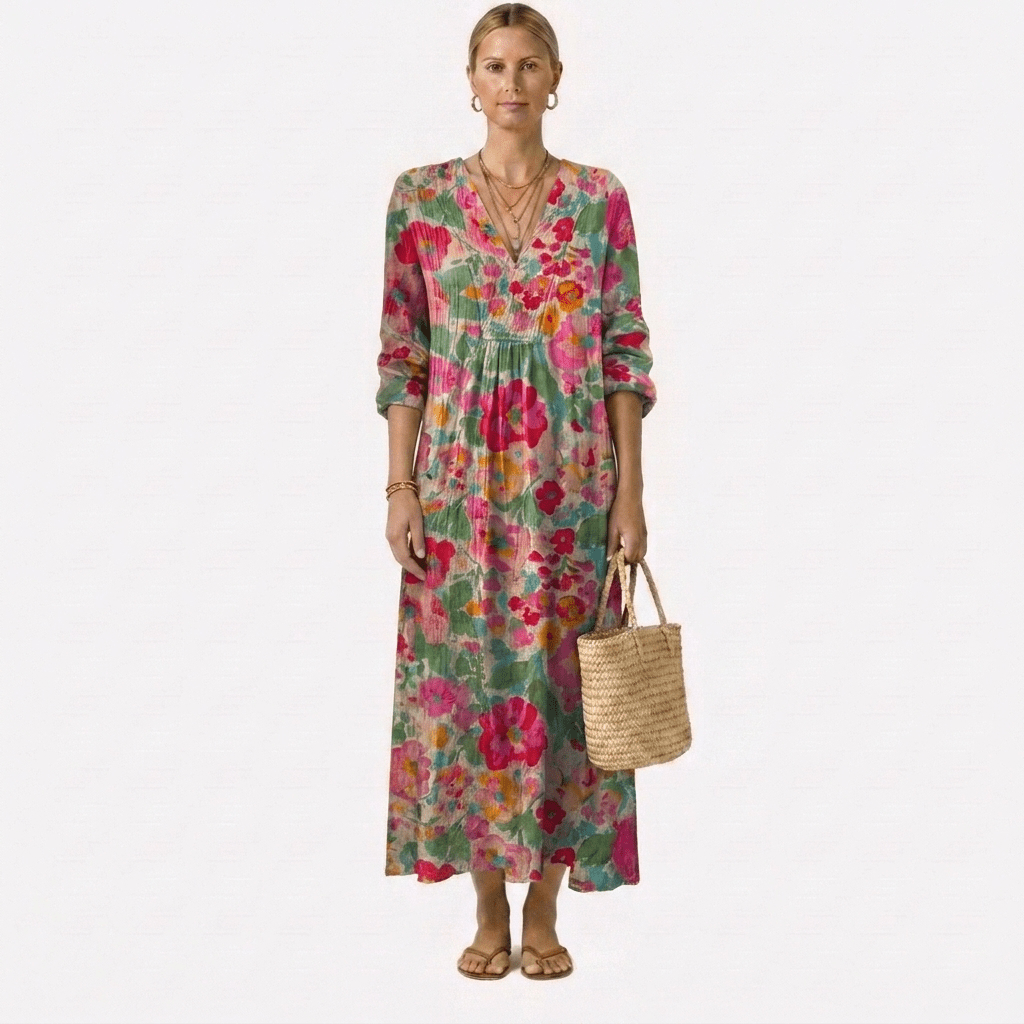 Rosa™ | Vestido Floral Elegante - Vestido | Benedita Lisboa