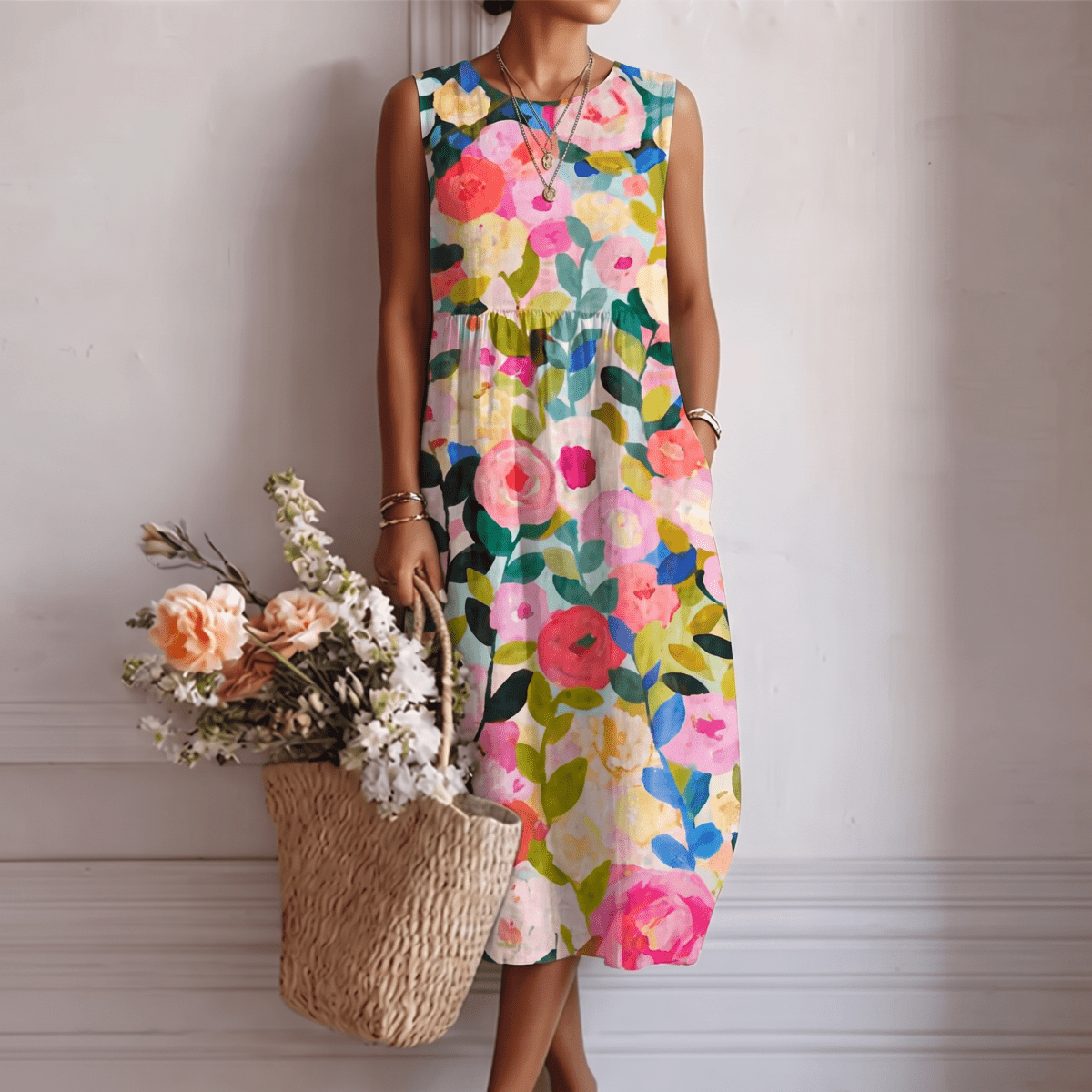 Rute™ | Vestido Midi para o Dia a Dia - Vestido | Benedita Lisboa