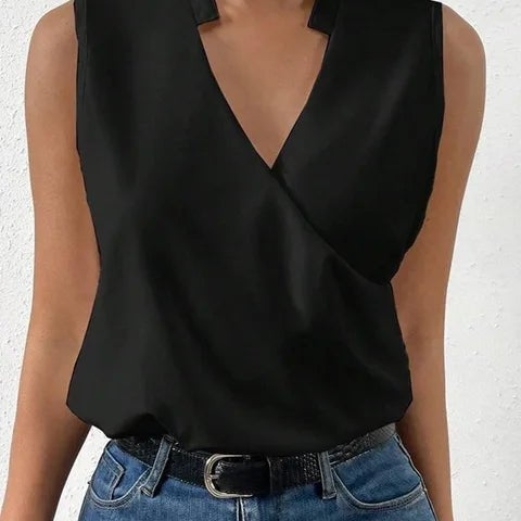 Salete™ | Top suave com decote em V para senhora - | Benedita Lisboa