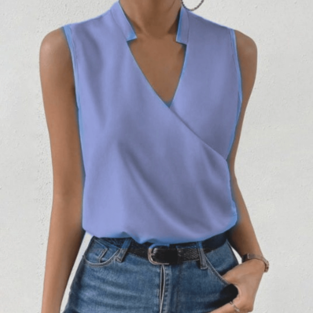 Salete™ | Top suave com decote em V para senhora - | Benedita Lisboa