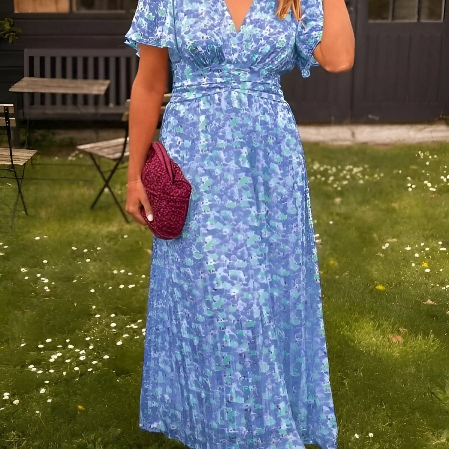 Sandra™ | Vestido maxi elegante com decote em V - | Benedita Lisboa
