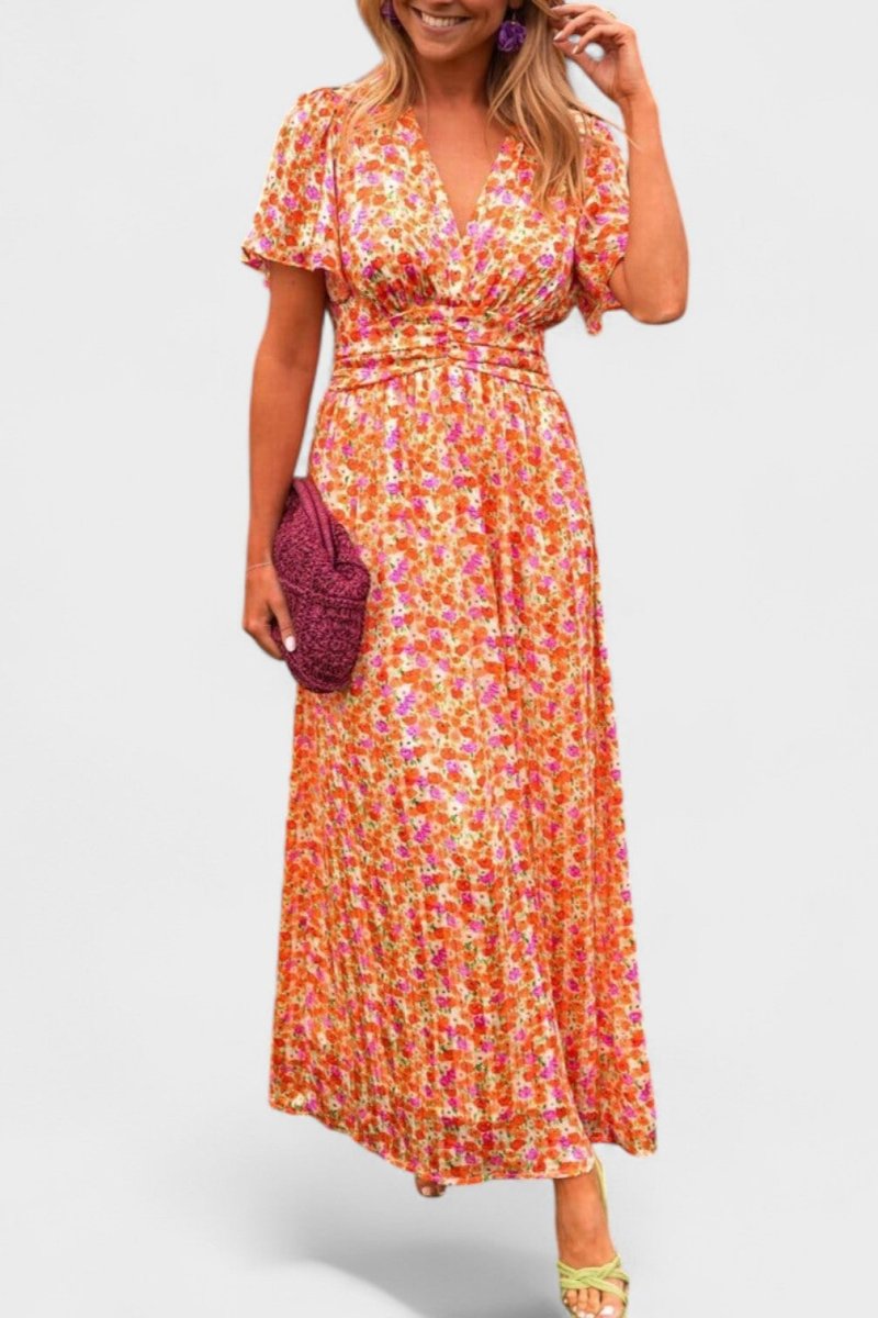 Sandra™ | Vestido maxi elegante com decote em V - | Benedita Lisboa