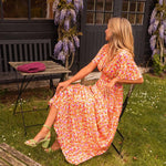 Sandra™ | Vestido maxi elegante com decote em V - | Benedita Lisboa