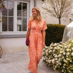 Sandra™ | Vestido maxi elegante com decote em V - | Benedita Lisboa