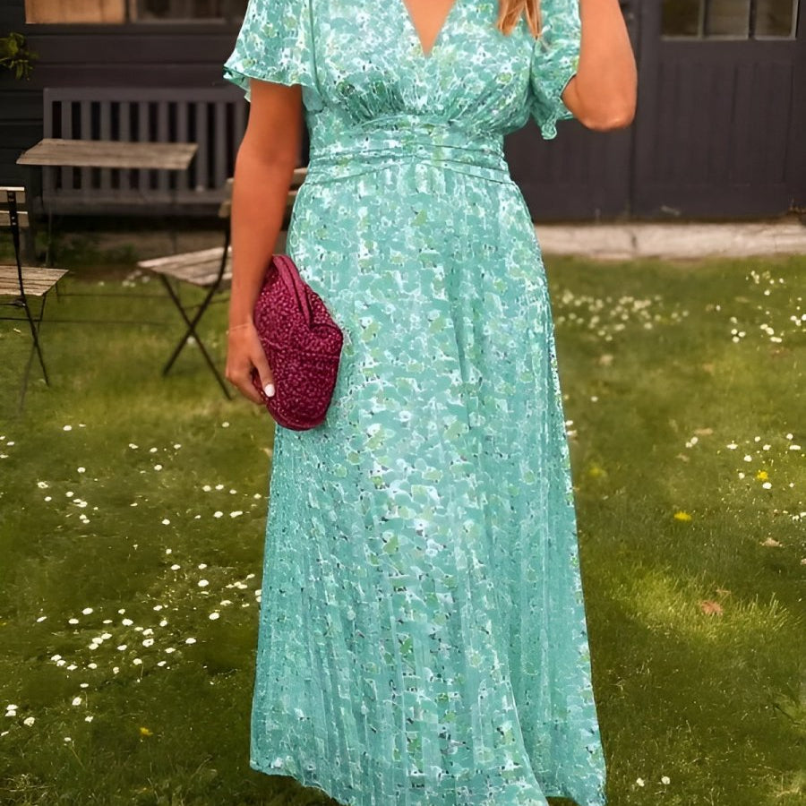 Sandra™ | Vestido maxi elegante com decote em V - | Benedita Lisboa