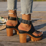 Sapatos Casuais de Verão com Salto Chunky Abertos - | Benedita Lisboa