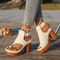 Sapatos Casuais de Verão com Salto Chunky Abertos - | Benedita Lisboa
