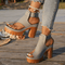 Sapatos Casuais de Verão com Salto Chunky Abertos - | Benedita Lisboa