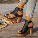 Sapatos Casuais de Verão com Salto Chunky Abertos - | Benedita Lisboa