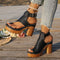 Sapatos Casuais de Verão com Salto Chunky Abertos - | Benedita Lisboa