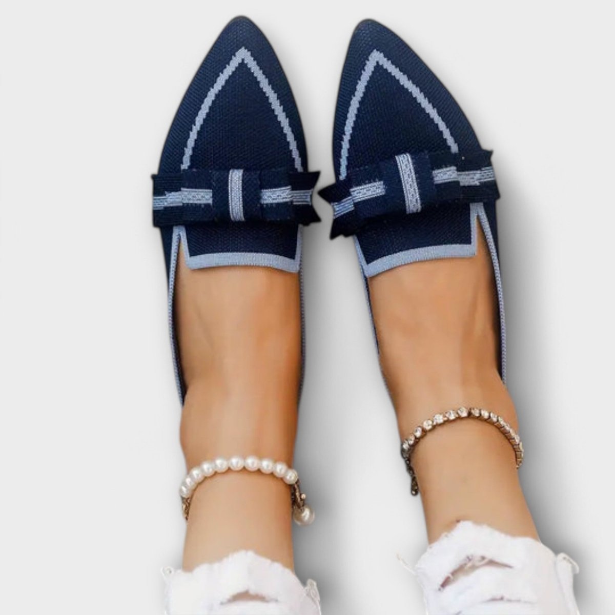 Sapatos femininos planos com design de nó - | Benedita Lisboa