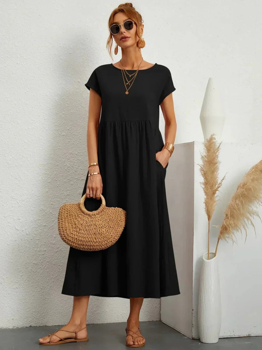 Sara™ | Vestido de Algodão Super Elegante e Confortável - | Benedita Lisboa